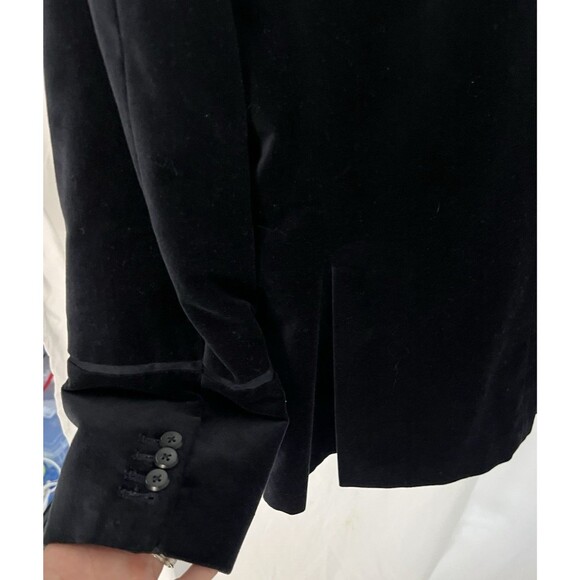 HE Homini Emerito by Mango Dark Blue Velvet Blazer 100% Cotton US/ XS - Picture 8 of 14